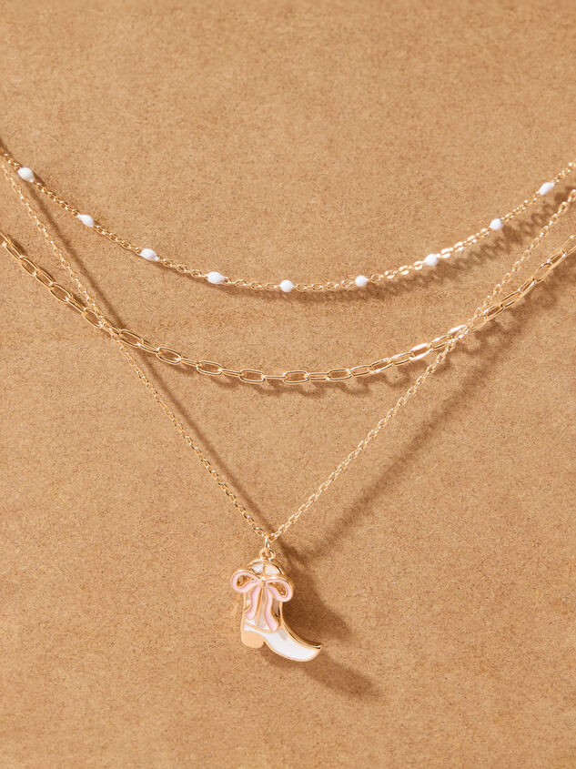 Layered Coquette Cowgirl Charm Necklace - TULLABEE
