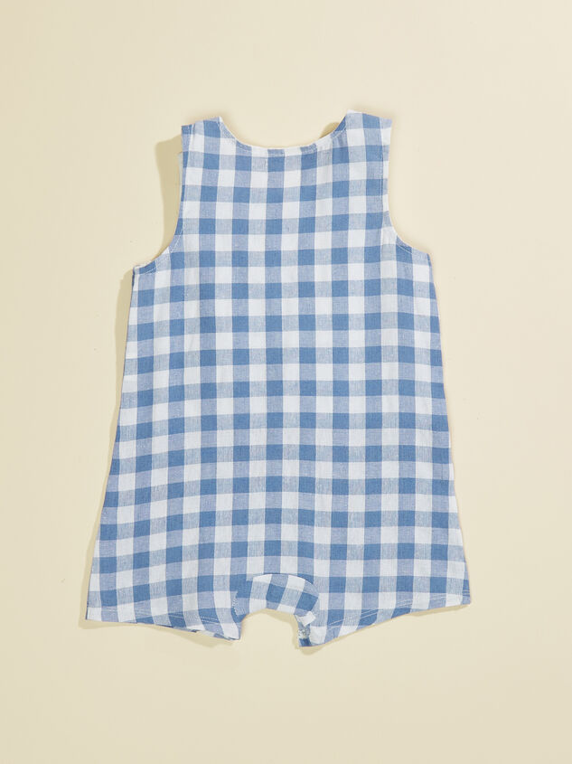 Gingham Golf Cart Romper by MudPie Detail 2 - TULLABEE
