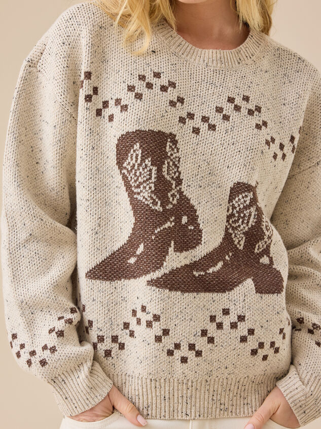Cowboy Boot Grandpa Sweater Detail 5 - TULLABEE