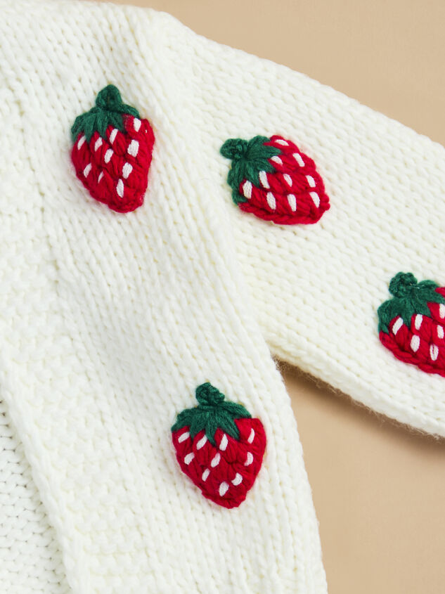 Remy Strawberry Cardigan Detail 3 - TULLABEE