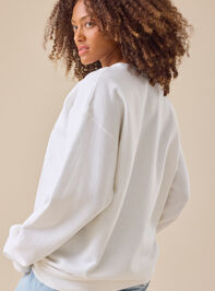 Embroidered Deer Sweatshirt Detail 5 - TULLABEE