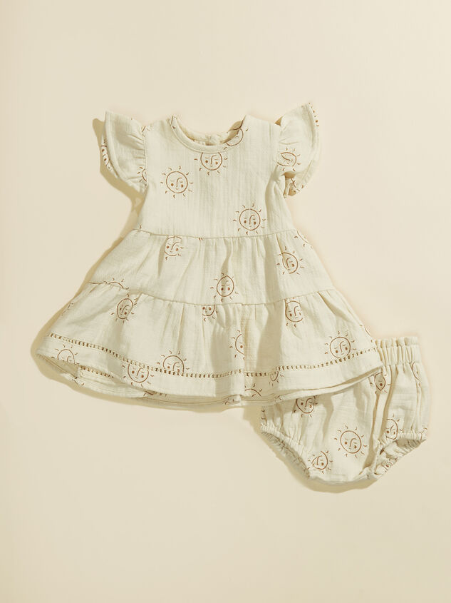Summer Moon Baby Dress and Bloomer Set by Quincy Mae Detail 1 - TULLABEE
