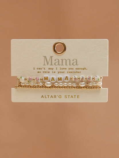 Mama Painted Bead Bracelet Set - TULLABEE