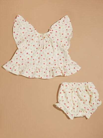 Strawberry Fields Top and Bloomer Set by Rylee + Cru - TULLABEE