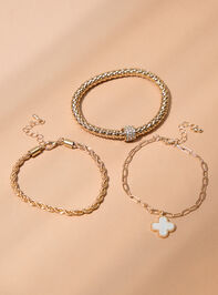 Clover Enamel Bracelet Set - TULLABEE