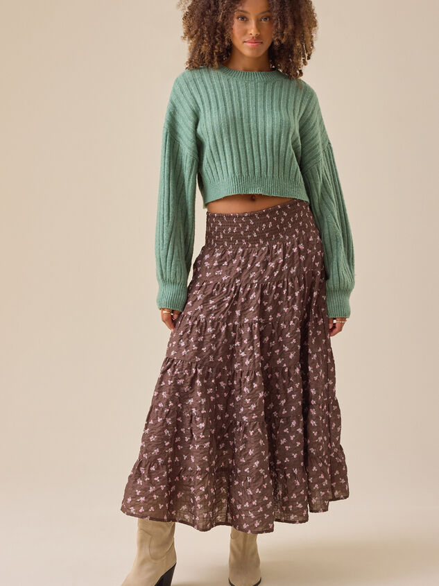 Tilla Floral Tiered Midi Skirt - TULLABEE