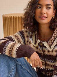 Sherrie Fair Isle Cropped Cardigan Detail 4 - TULLABEE