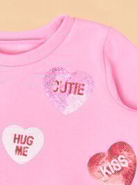 Conversation Heart Cutie Crewneck Detail 3 - TULLABEE