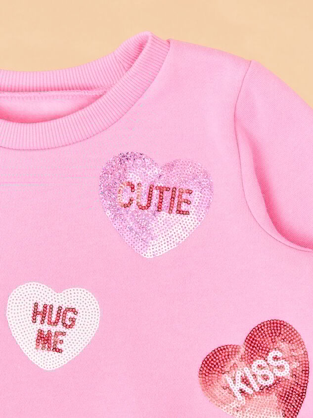 Conversation Heart Cutie Crewneck Detail 3 - TULLABEE
