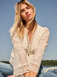 Clarice Embroidered Babydoll Top Detail 7 - TULLABEE