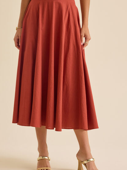 Grace Linen Midi Skirt - TULLABEE