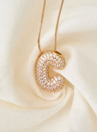 18K Gold Monogram Charm Necklace - C - TULLABEE