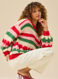Lori Holiday Striped Sweater Detail 3 - TULLABEE