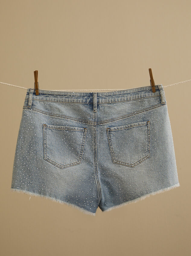 Sally Sparkle Denim Short Detail 3 - TULLABEE