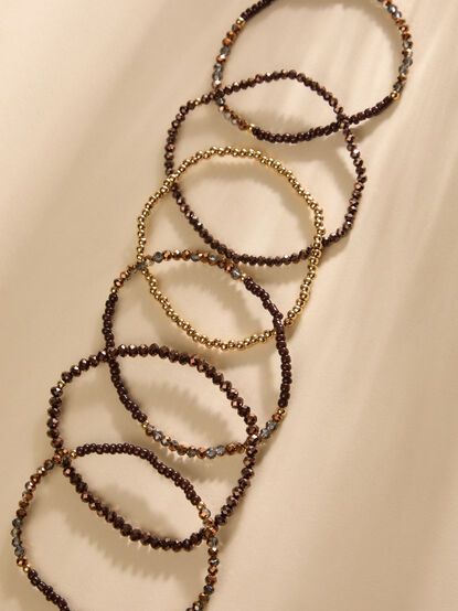 Glass Beaded Stretch Bracelet Pack - TULLABEE