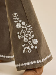 Willow Corduroy Embroidered Flare Detail 6 - TULLABEE