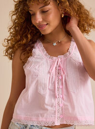Julie Lace Flowy Tank Detail 3 - TULLABEE