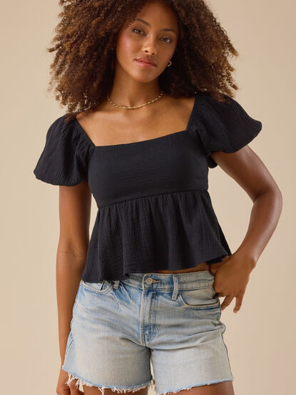 Nia Tie Back Babydoll Top - TULLABEE
