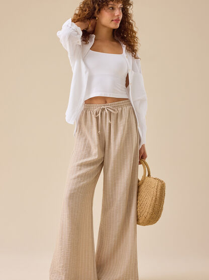 Hollis Striped Linen Pants - TULLABEE