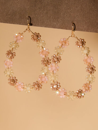 Teardrop Glass Flower Dangle - TULLABEE