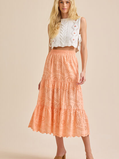 Sailor Eyelet Midi Skirt - TULLABEE
