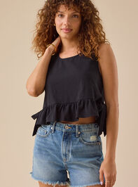 Amanda Peplum Boxy Tank Detail 2 - TULLABEE