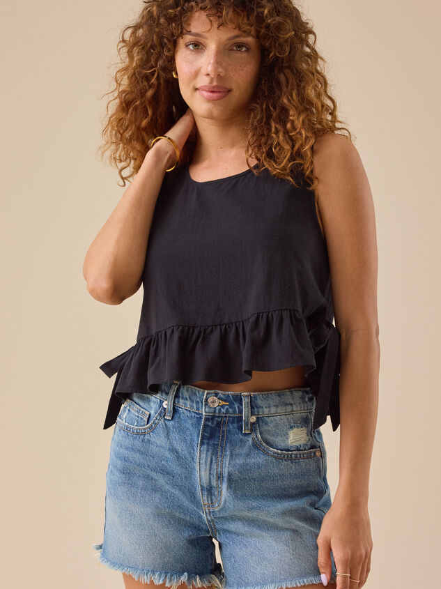 Amanda Peplum Boxy Tank Detail 2 - TULLABEE