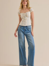 Bianca Ditsy Floral Cap Sleeve Top Detail 2 - TULLABEE