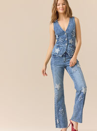 Val Mid-Rise Star Patch Jeans - TULLABEE