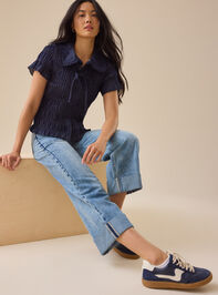 Rowan Denim Smocked Top Detail 3 - TULLABEE