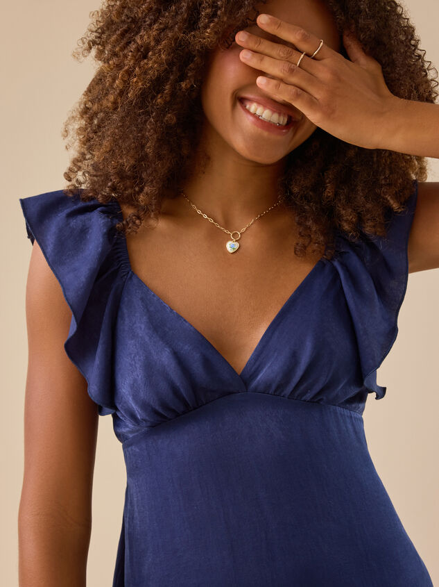 Leanne Satin Mini Dress Detail 5 - TULLABEE