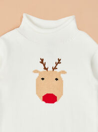 Reindeer Rollneck Sweater by Mudpie Detail 2 - TULLABEE