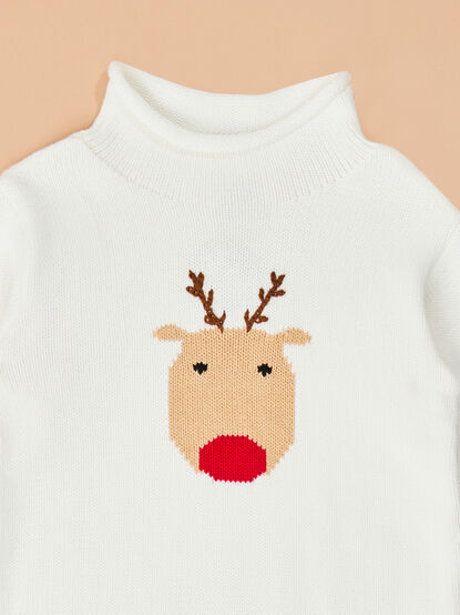 Reindeer Rollneck Sweater by Mudpie - TULLABEE