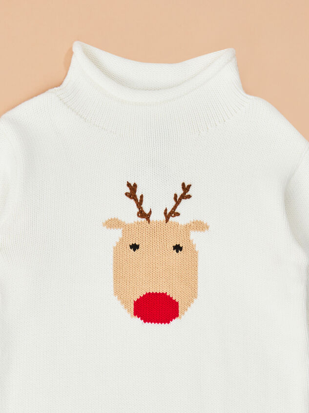 Reindeer Rollneck Sweater by Mudpie Detail 2 - TULLABEE