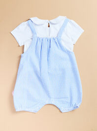 Bunny Striped Romper with Collared Top Set Detail 2 - TULLABEE