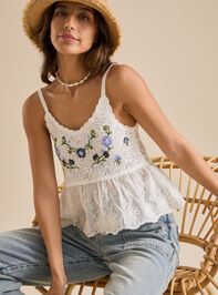 Avery Crochet Peplum Top - TULLABEE