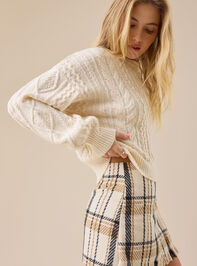 Diane Cropped Cable Sweater Detail 4 - TULLABEE
