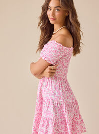 Clarita Floral Mini Dress Detail 3 - TULLABEE
