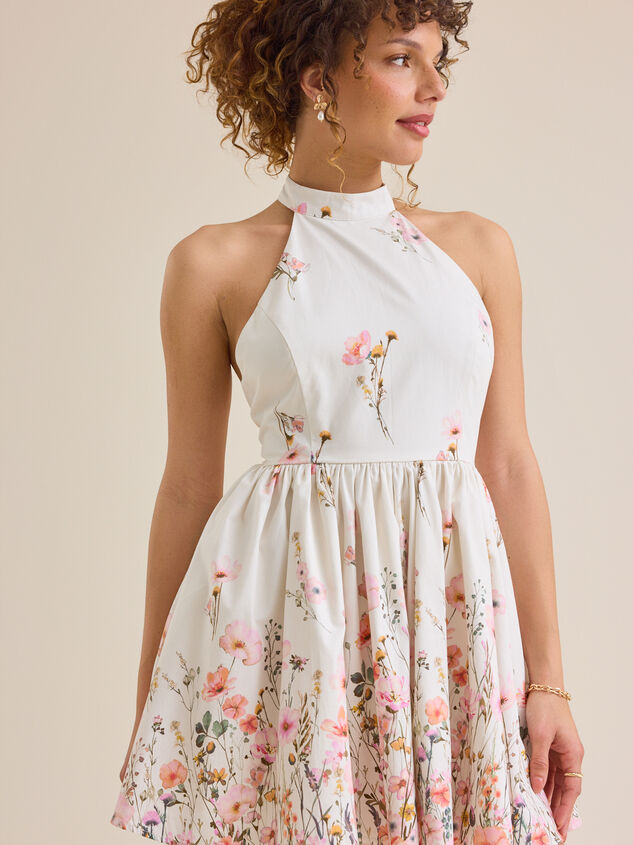 Oria Floral Halter Mini Dress - TULLABEE