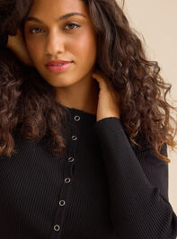 Viola Ribbed Cardigan Detail 4 - TULLABEE