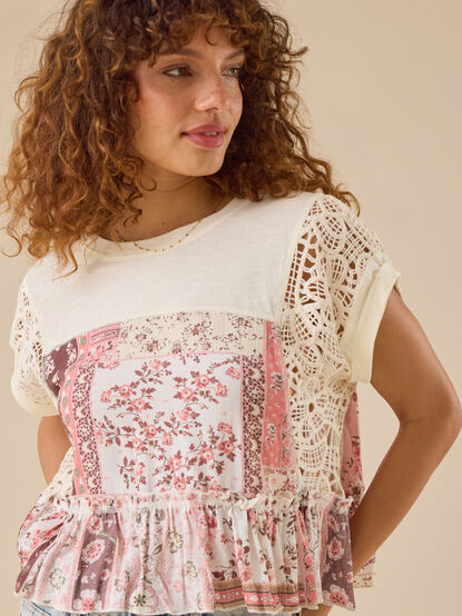 Wisteria Patchwork Crochet Top - TULLABEE