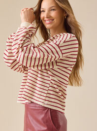 Raelynn V-Neck Striped Top Detail 3 - TULLABEE