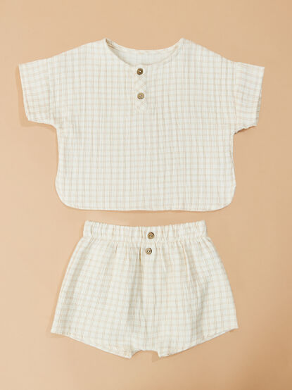 Brady Checkered Top and Shorts Set by Quincy Mae - TULLABEE
