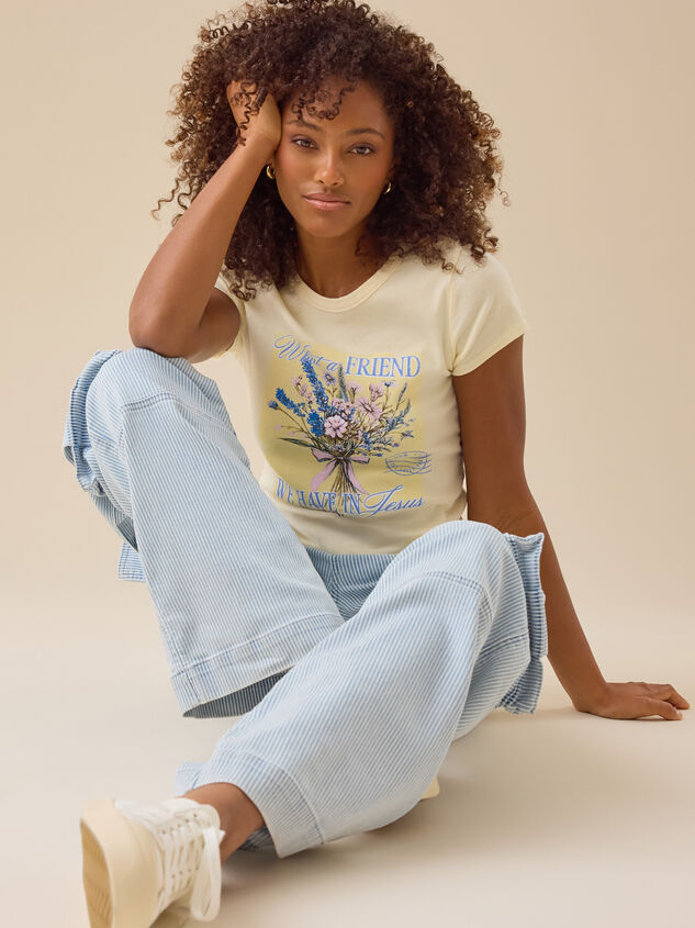 Friend in Jesus Baby Tee Detail 3 - TULLABEE