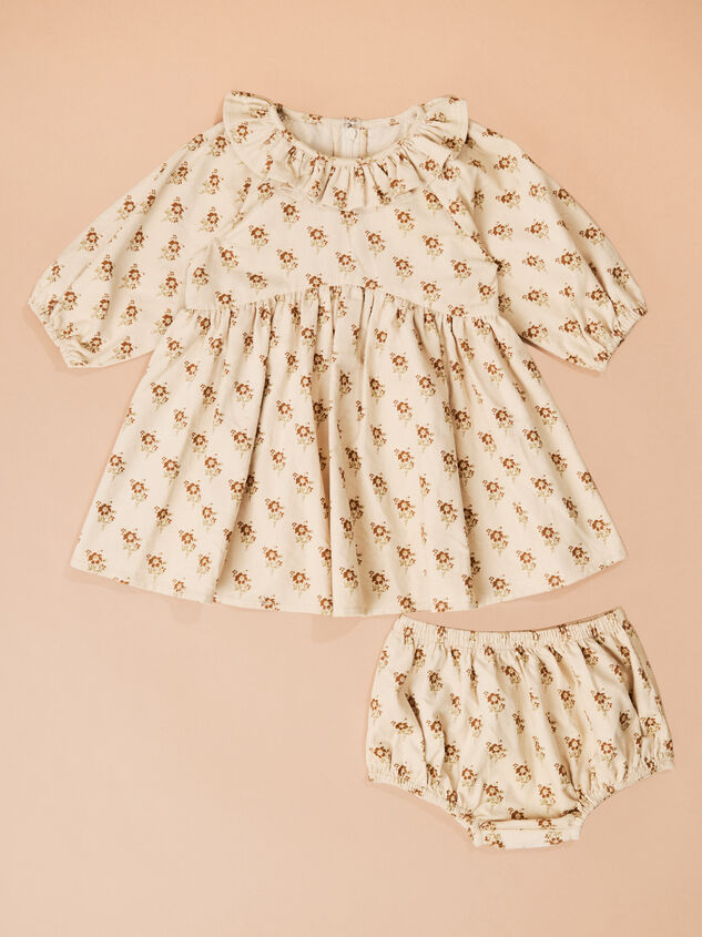 Anne Floral Corduroy Dress and Bloomer Set Detail 2 - TULLABEE