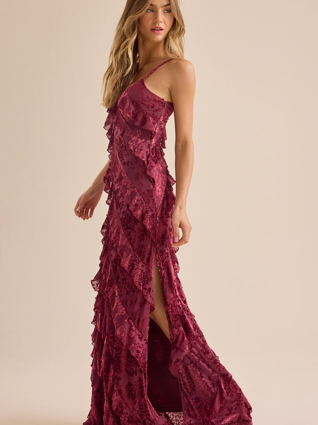 Selma Ruffle Maxi Dress Detail 4 - TULLABEE