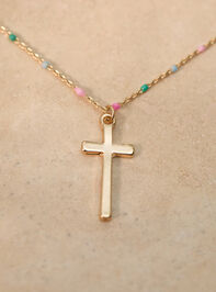 Painted Chain Cross Necklace Detail 2 - TULLABEE