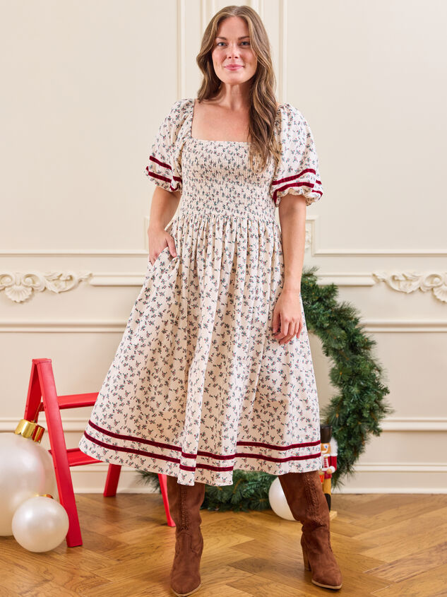 Ella Floral Velvet Mama Dress - TULLABEE