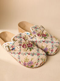 Lorenna Floral Tapestry Platform Clogs Detail 2 - TULLABEE