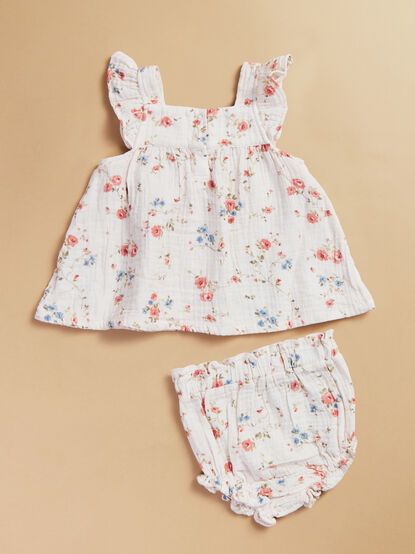 Dahlia Roses Top and Bloomer Set - TULLABEE